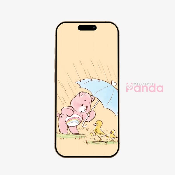 Cheer Bear Umbrella Ducklings Phone Wallpaper Cheer Bear Umbrella Ducklings Phone Wallpaper