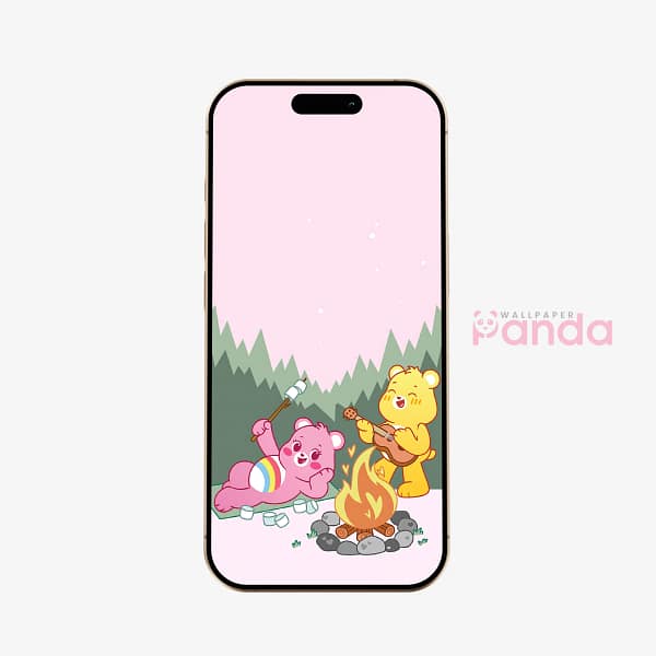 Funshine & Cheer Bear Campfire Phone Wallpaper