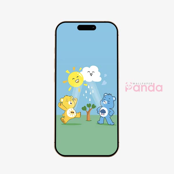 Funshine & Grumpy Bear Sky Play Phone Wallpaper