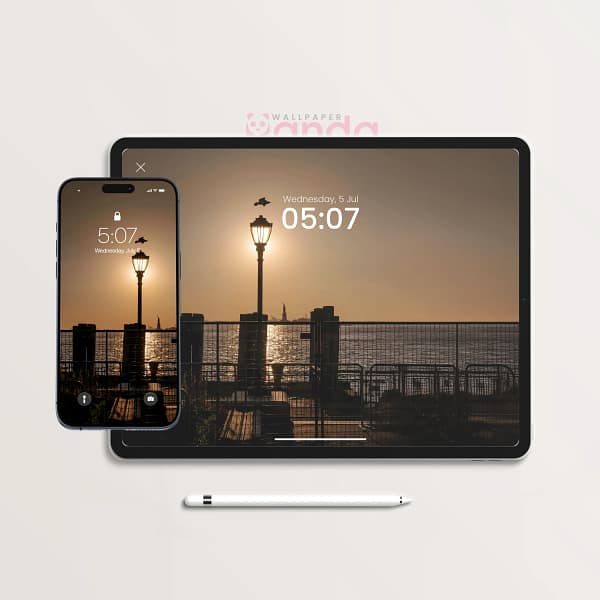 Golden Sunset Liberty Lamp 2-in-1 Phone & Tablet Wallpaper