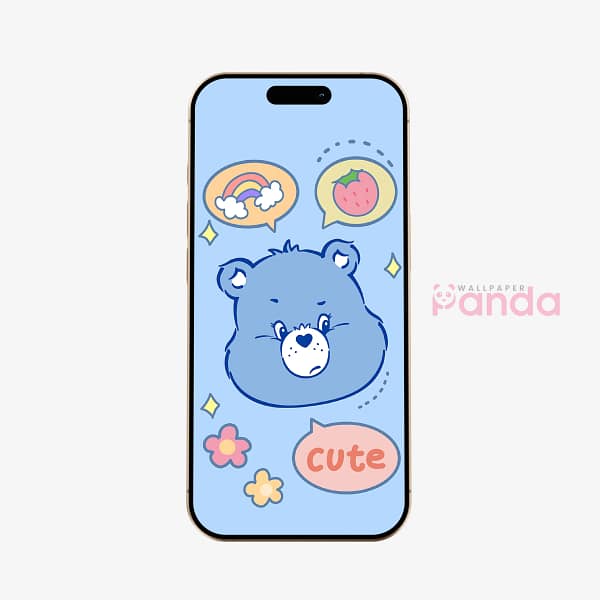 Grumpy Bear Cute Speech Bubble Phone Wallpaper Grumpy Bear Cute Speech Bubble Phone Wallpaper