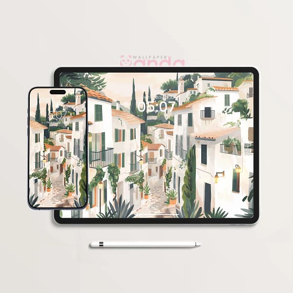 Italian Town Serenity Street 2-in-1 Wallpapers