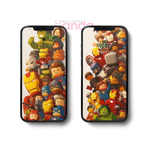 LEGO Avengers Vibrant Block Mosaic Phone Wallpaper