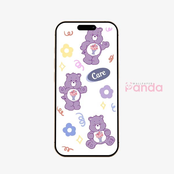Lavender Share Bear Milkshake Phone Wallpaper Lavender Share Bear Milkshake Phone Wallpaper