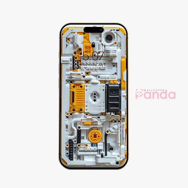 Lego Phone Interior (White) Minimalist Phone Wallpaper