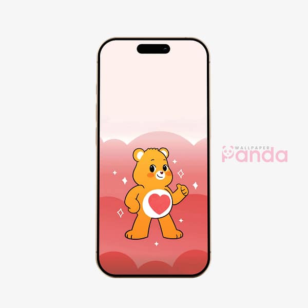 Love Heart Bear Thumbs-Up Phone Wallpaper