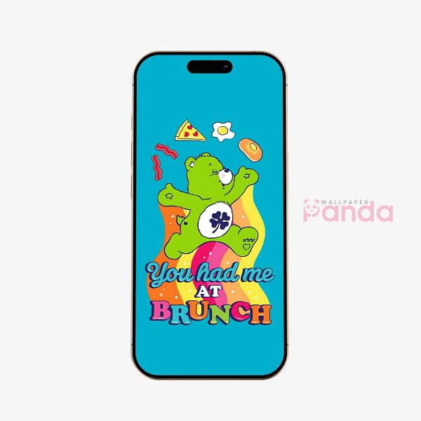 Lucky Clover Brunch Bear Phone Wallpaper