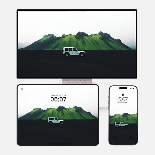 Majestic White Jeep Adventure 3-in-1 Wallpapers