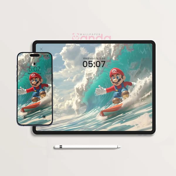 Mario's Summer Wave Ride 2-in-1 Wallpapers