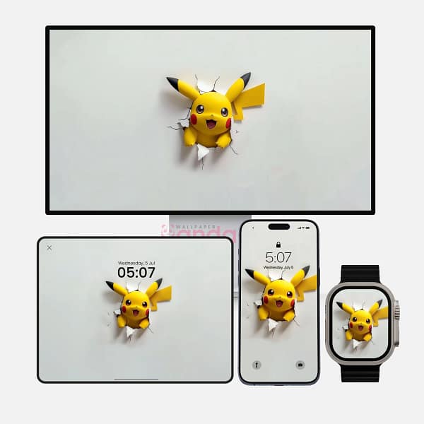 Pikachu Says Hello – Pokémon Burst 4-in-1 Wallpapers