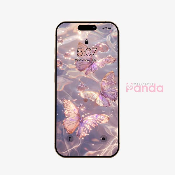 Purple Butterfly Serenity Pond Phone Wallpaper