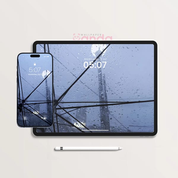 Raindrop Umbrella Cityscape 2-in-1 Wallpaper