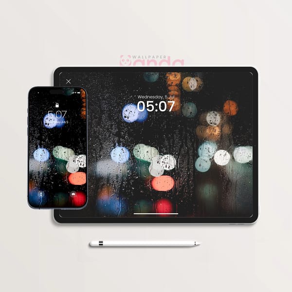 Rainy Night City Lights 2-in-1 Phone & Tablet Wallpaper