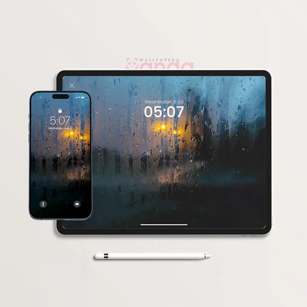 Rainy Window Twilight Mood 2-in-1 Phone & Tablet Wallpaper