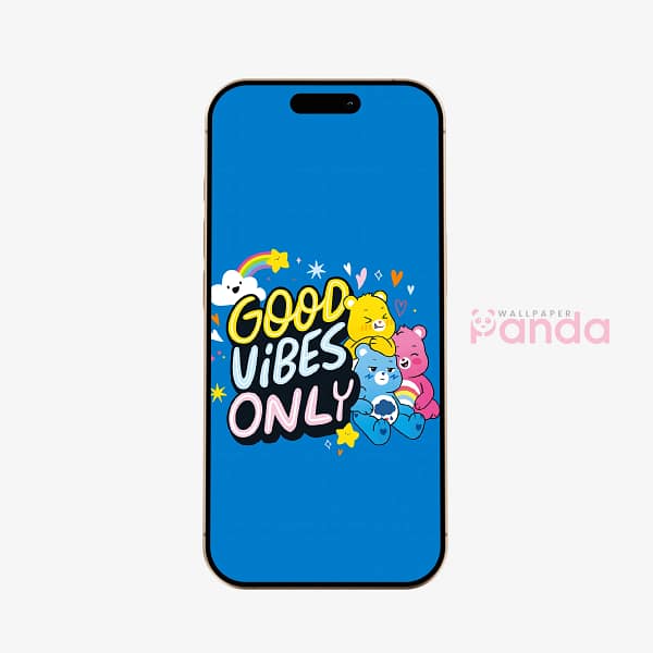 Stacked Care Bears Good Vibes Phone Wallpaper