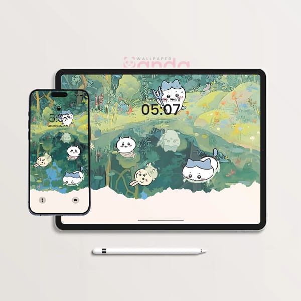 Chiikawa Sun-Kissed Feline Splash 2-in-1 Wallpapers