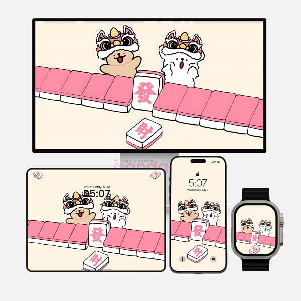 Paws-itive Pals Cute Cat & Dog Friendship 4-in-1 Wallpapers