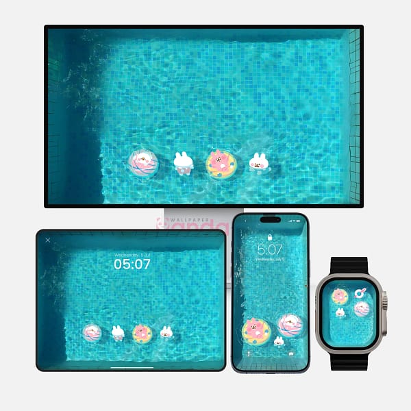 Playful Pool Party Inflatable Friends 4-in-1 Wallpapers