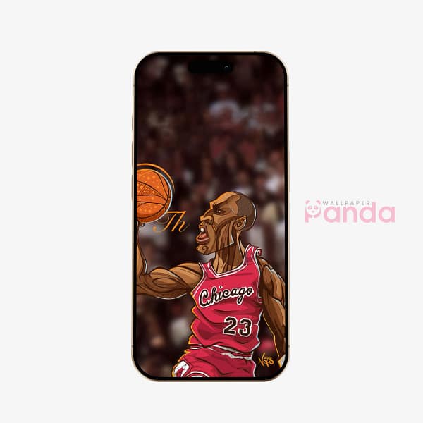 Michael Jordan Focus Determination Basketball Phone Wallpaper