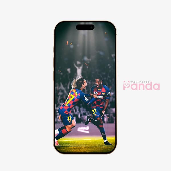 Ansu Fati x Antoine Griezmann Pitch Duel Football Phone Wallpaper