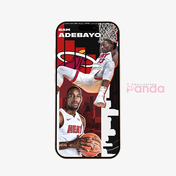 Bam Adebayo Sky Rise Jump Shot Basketball Phone Wallpaper