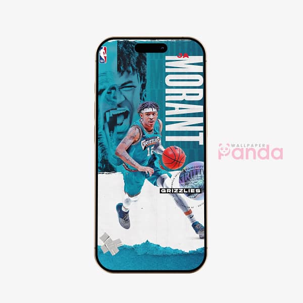 Ja Morant Explosive Drive Basketball Phone Wallpaper