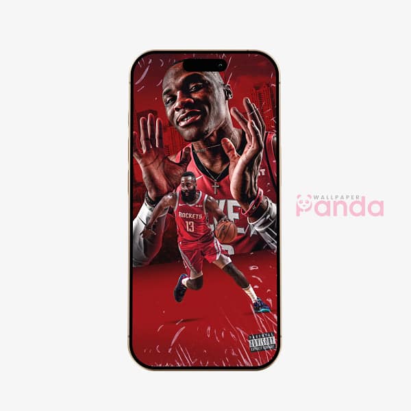 James Harden Determined Grip Basketball Phone Wallpaper