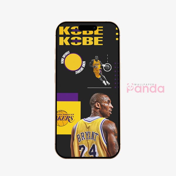 Kobe Bryant Mid-Air Slam Dunk Basketball Phone Wallpaper