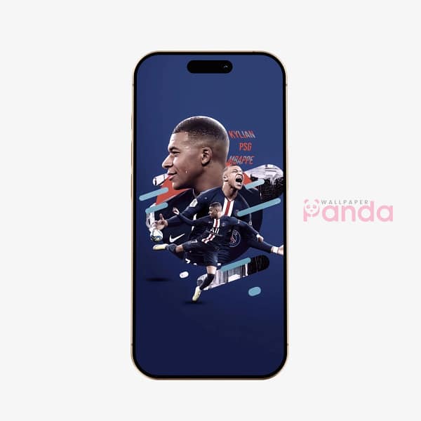 Kylian Mbappé Focused Tennis Serve Athlete Phone Wallpaper