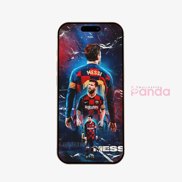 Lionel Messi Focused Soccer Poster Phone Wallpaper