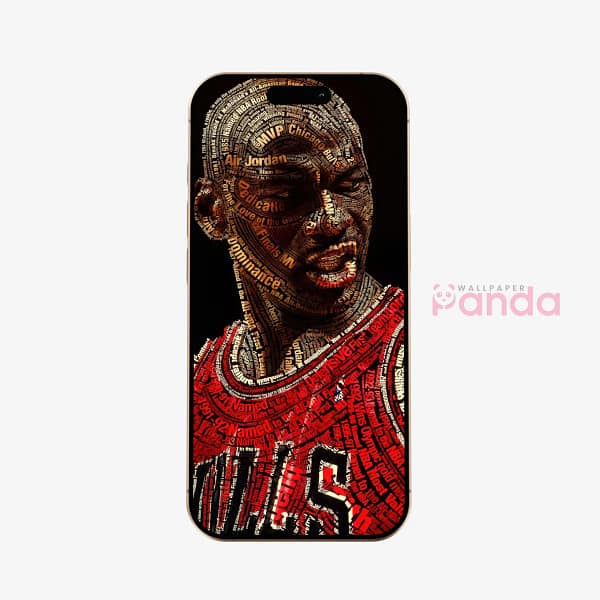 Michael Jordan Mosaic Red Jersey Basketball Phone Wallpaper
