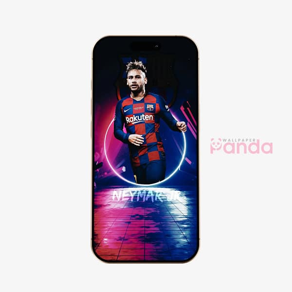 Neymar Jr Neon Halo Focus Football Wallpaper