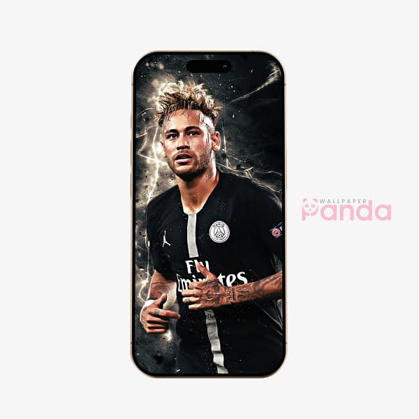 Neymar Jr. Monochrome Soccer Focus Phone Wallpaper