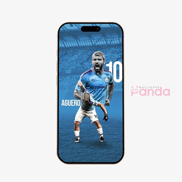 Sergio Agüero Mid-Strike Soccer Kick Phone Wallpaper