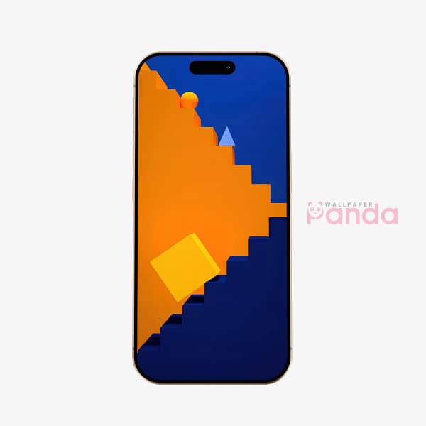 Bold Yellow Square & Blue Stair Abstract Mobile Wallpaper