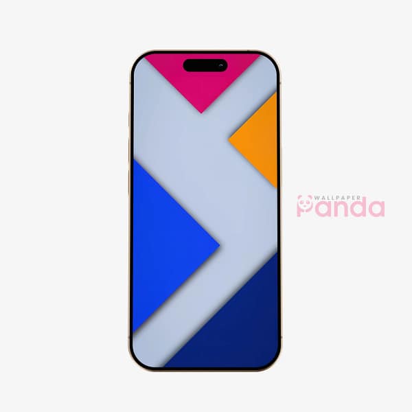 Vivid Blue Orange Geometric Triangle Mobile Wallpaper