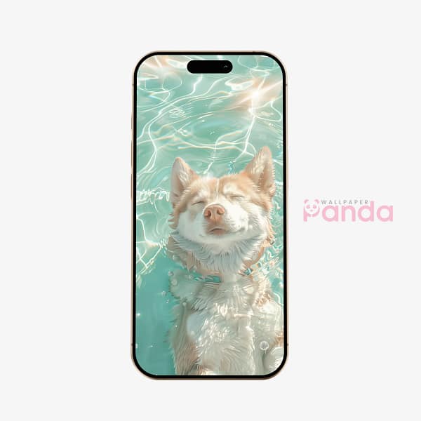 Aquatic Floating Dog Serenity Mobile Wallpaper